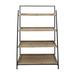 Birch Lane™ Wood & Metal 52"H Folding 4-level Shelf in Brown & Black Finish for Decor or Organized Storage in Living Room or Bedroom Metal | Wayfair