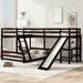 High Quality Twin over Full Bunk Bed with Twin Size Loft Bed with Desk and Slide,Full-Length Guardrail,Solid Construction