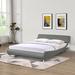 Faux Leather Upholstered Platform Bed Frame, Curve Design, Wood Slat Support, No Box Spring Needed, Easy Assemble, Queen