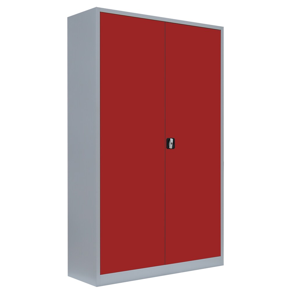 Lüllmann® Flügeltürenschrank, 5 OH, 1950 x 1200 x 422 mm, lichtgrau/feuerrot Image
