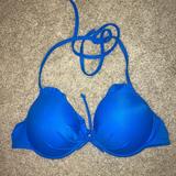 Victoria's Secret Swim | Flash Sale Nwot Victoria Secret Blue 34c Padded Push-Up Bikini Top | Color: Blue | Size: 34c
