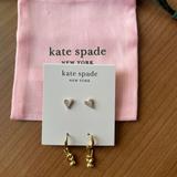 Kate Spade Jewelry | Kate Spade New York Two-Tone 2-Pc. Set Peace & Love Earrings | Color: Gold/White | Size: Os