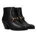 Gucci Shoes | Gucci Ankle Boots Quentin Women Leather Black Size 38.5 | Color: Black/Gold | Size: 8.5