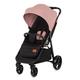 Kinderkraft GRANDE PLUS buggy von Geburt bis 22 kg, Zusammenklappen mit einer Hand, Liegeposition, großes Verdeck Fenster, alle 4 Räder gedämpft, geräumige Sitz, Rosa