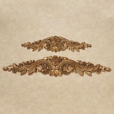 Flowering Medallion Decorative Wall Topper Aged Gold, Small, Aged Gold
