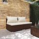 vidaXL Set Divani da Giardino con Cuscini 2 pz in Polyrattan Marrone