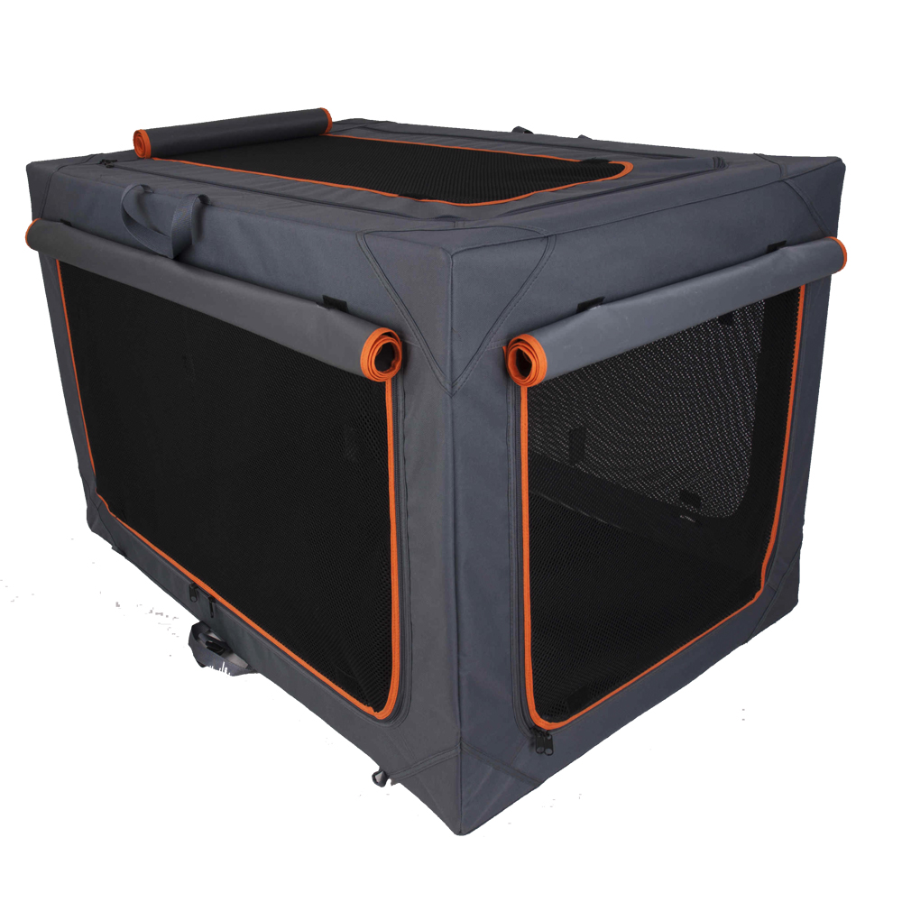 Deluxe Aluminium Folding Nylon Dog Crate - Size XL: 106x71x68.5cm (LxWxH)