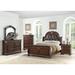 Bed With Button Tufted Headboard, Brown