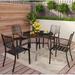 5-Piece Outdoor 37.8"/42" Round Metal Patio Dining Set