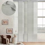 GoDear Design Natural Woven Adjustable Sliding Panel Track Blinds, Vertical Blinds, Urban Plaid, 45.8"- 86" W x 96" L