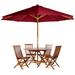 Longshore Tides Humphrey 6-Piece 4-ft Teak Octagon Folding Outdoor Table Set Wood/Teak in Red/White | Wayfair B5C7E3FA12384B64BE0F5B9797142E46