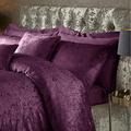 ED Luxury Crushed Velvet Duvet Quilt Cover Bedding Linen Set With Housewife Pillowcases Ultra Soft Duvet Cover Set [Double, Plum]