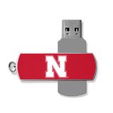 Nebraska Huskers Solid Design 32GB Metal Twist USB Drive