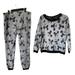 Disney Intimates & Sleepwear | Mickey Mouse Disney Grey Black Pajama Set Top And Bottoms Sweatpants Sweatshirt | Color: Black/Gray | Size: L