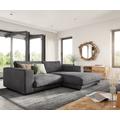 DELIFE Ecksofa Cubico 250 x190 Cord Anthrazit Recamiere rechts, Ecksofas