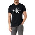 Calvin Klein Jeans Herren T-Shirt Kurzarm Core Monologo Slim Fit , Schwarz (Ck Black), XXS