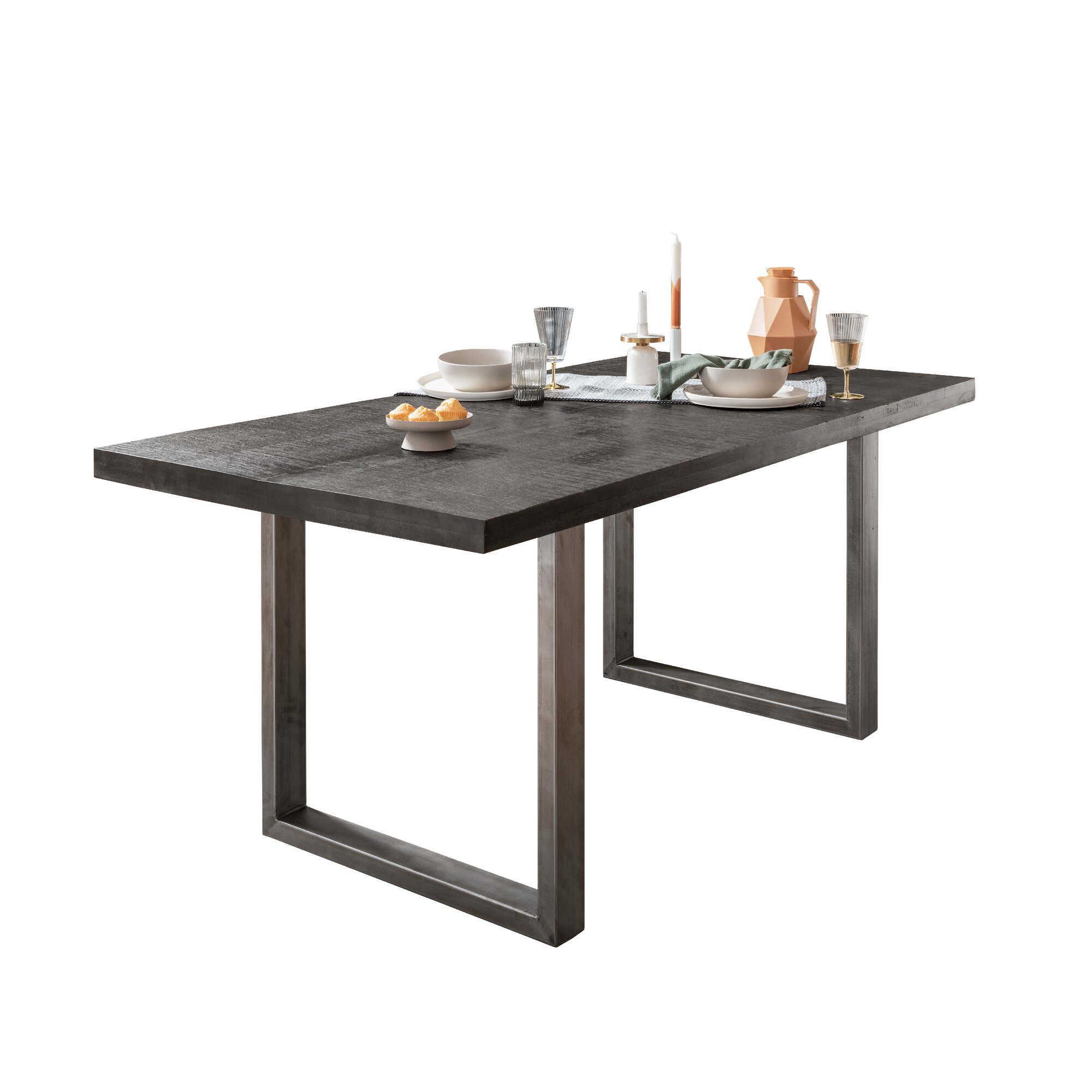 3S Frankenmöbel »Cosma« Massivholz Esstisch grau WZ-0480 / 200x100 cm