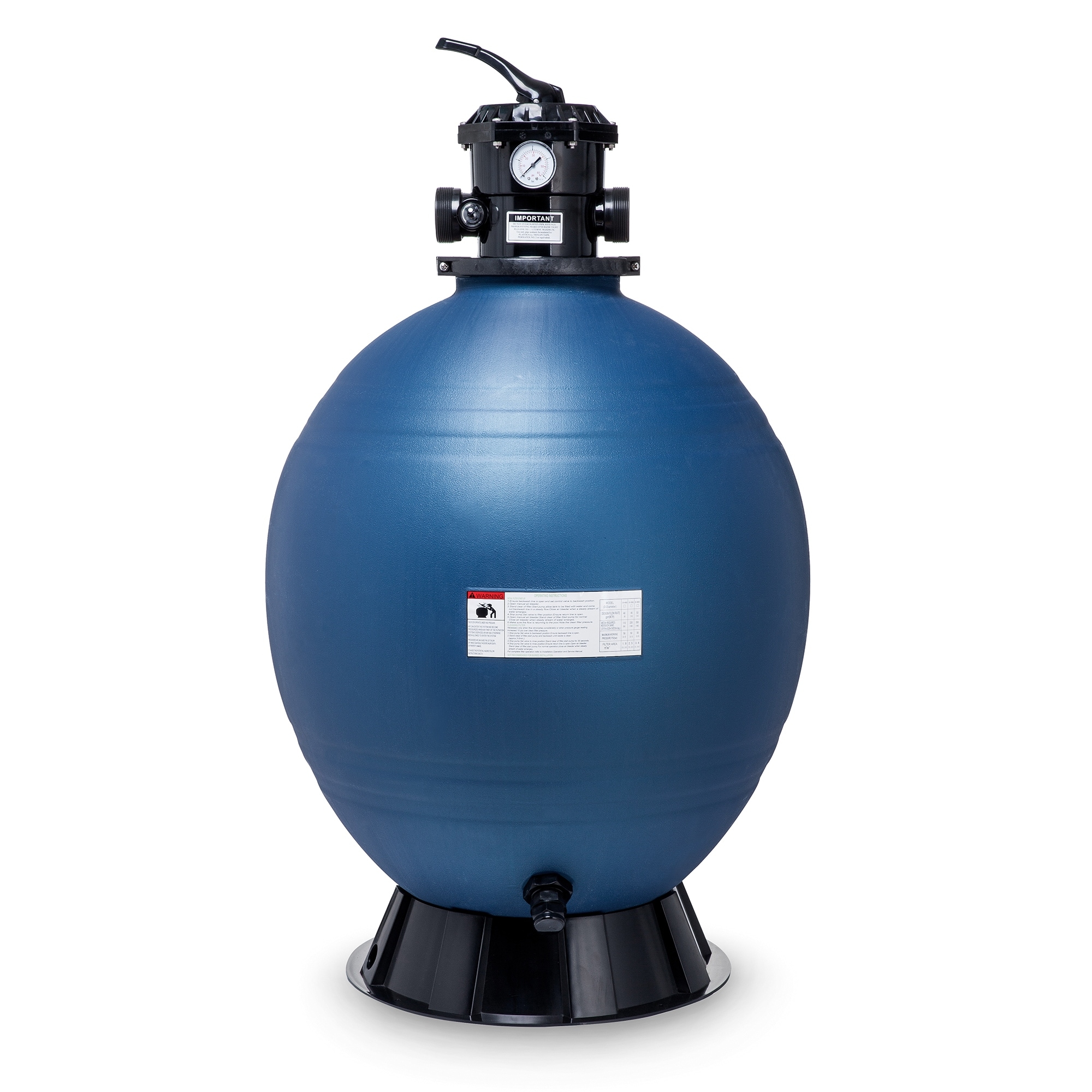 18-Inch Top Mount Swimming Pool Sand Filter with 6-Way Valve