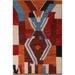 Abstract Moroccan Area Rug Hand-knotted Modern Wool Carpet - 5'7" x 8'0"