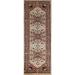 Ivory Geometric Heriz Serapi Runner Rug Hand-knotted Wool Carpet - 2'7" x 7'10"
