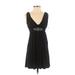Heart Moon Star Casual Dress - Mini: Black Solid Dresses - Women's Size X-Small