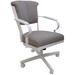 Tobias Designs Miami Swivel Metal Caster Chair Reading Base - Portwood Ash - Black Upholstered/Fabric in Gray/White | 34 H x 22 W x 20 D in | Wayfair