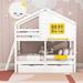 Harper Orchard Twin Over Twin Wooden Bunk Bed w/ 2 Drawers & 1 Storage Box in White | 86 H x 41 W x 97 D in | Wayfair