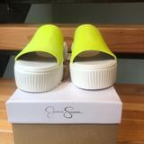 Jessica Simpson Shoes | Jessica Simpson Neon Green Ezira Platform Slides | Color: Green/Yellow | Size: 8