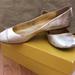 J. Crew Shoes | J Crew Leather Platinum Gold Flats | Color: Gold | Size: 7.5