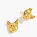 J. Crew Jewelry | J. Crew Gold Frenado Fox Earrings | Color: Gold | Size: Os