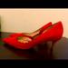 J. Crew Shoes | Jcrew Scalloped Kitten Heels | Color: Red | Size: 8.5