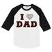 Toddler Tiny Turnip White/Black San Francisco Giants I Love Dad 3/4-Sleeve Raglan T-Shirt