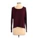 American Eagle Outfitters Pullover Sweater: Scoop Neck Covered Shoulder Burgundy Solid Tops - Women's Size X-Small