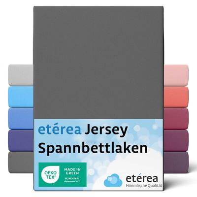 Etérea - Comfort Jersey Spannbettlaken Anthrazit 80x160 cm - 80x180 cm - Anthrazit