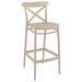 41.75" Taupe Brown Solid X Accented Outdoor Patio Bar Stool