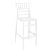 44.5" White Glossy Outdoor Patio Bar Stool