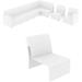31" White Outdoor Patio Wickerlook Extension Part with Natural Sunbrella Cushion