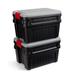 Rubbermaid 24 Gal Action Packer Lockable Latch Storage Container, Black (2 Pack) - 24.2