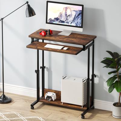 Height Adjustable Small Portable Standing Table, Laptop Desk with Keyboard Tray for Sofa and Bed