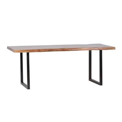 MiaMöbel Esstisch 'Vanaja' 200x100 cm, Teak/Antikschwarz Massivholz, Metall Teak Modern Indien Indisch Image
