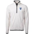 Men's Cutter & Buck Cream Columbia University Team Logo Cascade Eco Sherpa Fleece Quarter-Zip Pullover Jacket