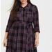 Torrid Dresses | Nwot Torrid Purple Plaid Dress (1x) | Color: Black/Purple | Size: 1x