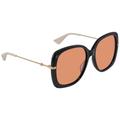 Gucci Accessories | New Gucci Orange And Black Square Women's Sunglasses | Color: Black/Orange | Size: 57mm-16mm-140mm