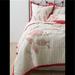 Anthropologie Bedding | Anthropologie Emmeline Collection Pair Of Quilted Standard Pillow Shams New | Color: Red/White | Size: Os