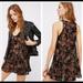 Free People Dresses | Free People Ellie Burnout Velvet Dress Size S | Color: Black/Tan | Size: S