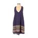 Sienna Sky Casual Dress - A-Line Plunge Sleeveless: Blue Dresses - Women's Size X-Small