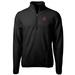 Men's Cutter & Buck Black Cornell Big Red Team Logo Cascade Eco Sherpa Fleece Quarter-Zip Pullover Jacket