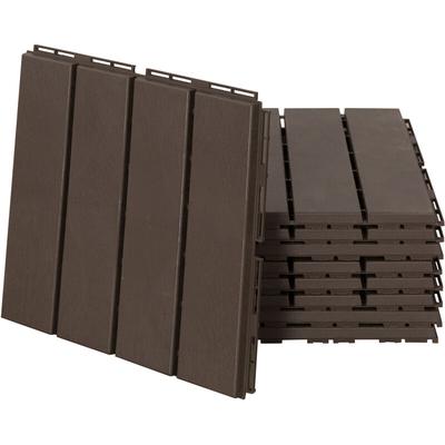 9 er Set Terassenfliesen Balkon Patio 30 x 30 cm Garten-Klickfliese Bodenbelag Bodenfliese Innen