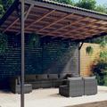 vidaXL 9-tlg. Garten-Lounge-Set mit Kissen Poly Rattan Grau