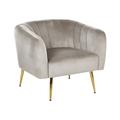 Fauteuil club en velours gris